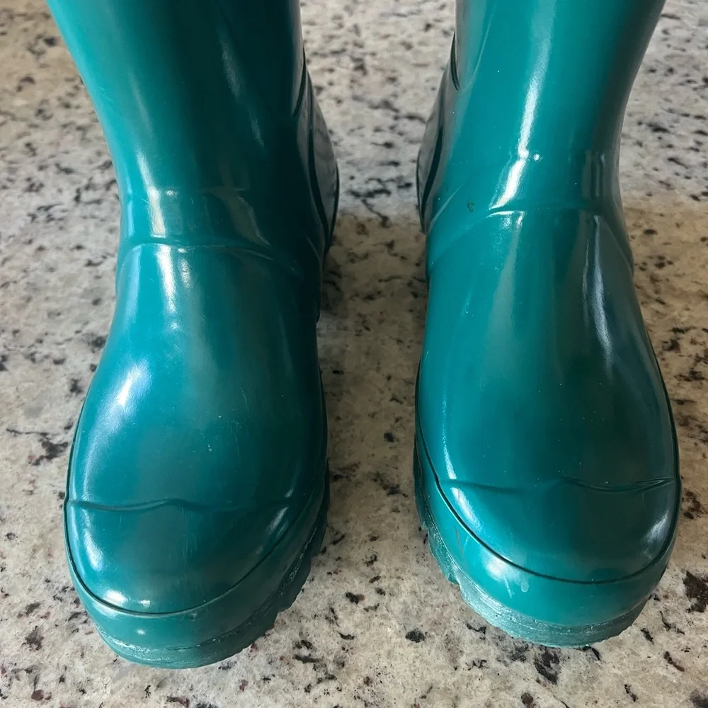 Hunter Original Tall Gloss Laguna Green Rain Boots - Picture 5 of 13